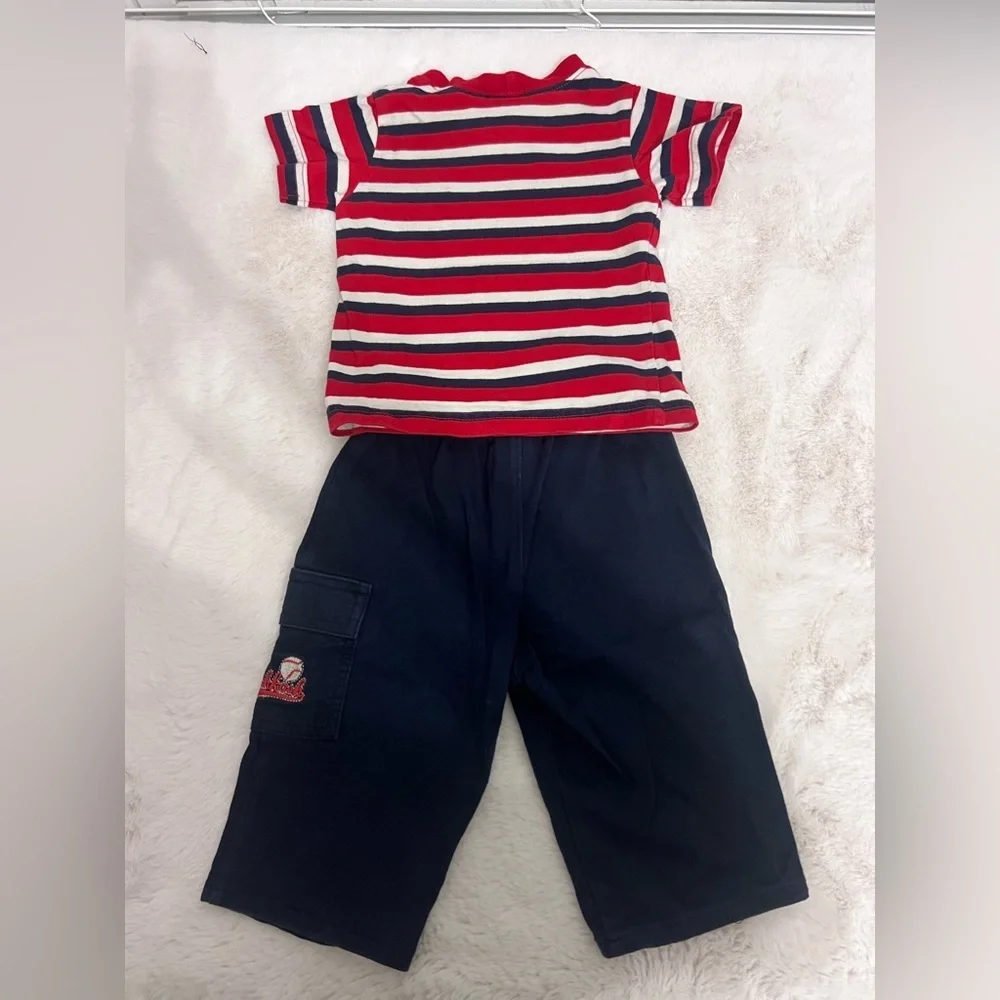 Vintage Oshkosh Baby Striped Matching Set Size 6-9 months
